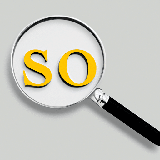זכוכית מגדלת מעל המילה 'SEO' המסמלת את הניתוח המעמיק של SEO.